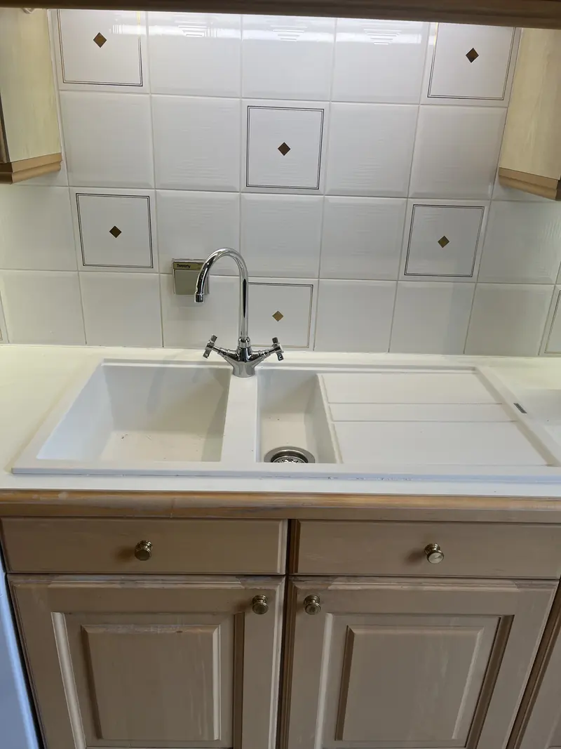 Sink and mixer tap fitted by RRG Plumbing
